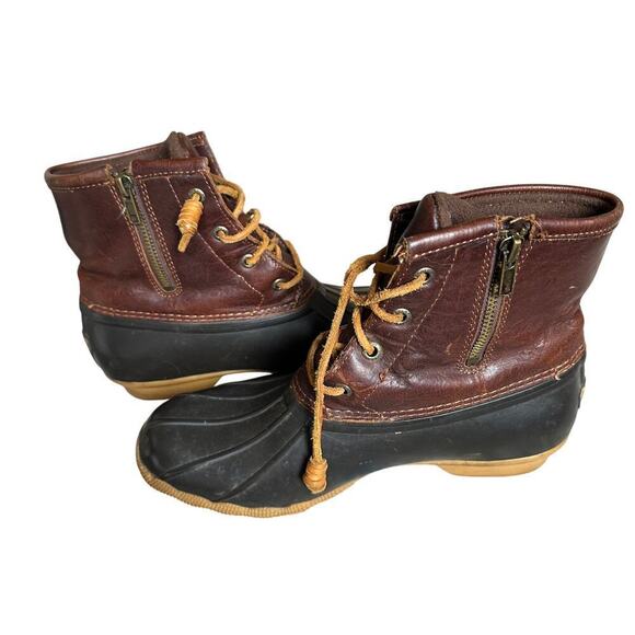 Sperry Women Size 8 Brown and Black Saltwater Hunting Outdoor Duck Rain Boots - Picture 3 of 11